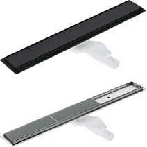 Линейный слив DEANTE с оборотной решеткой под плитку 60/70/80/90/100 cм сталь/черный