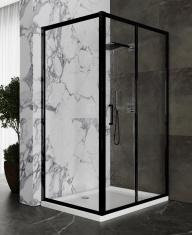 Душевой уголок Roxen Caspia 120*80 прозрачное/черный профиль 55060-120B