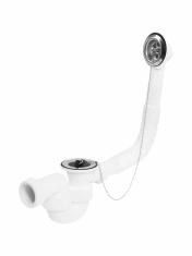 Сифон для ванны McAlpine MRB1, с цепочкой и пробкой, хром