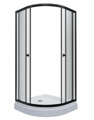 Душевой уголок Triton ДО Альфа Блэк А1 100х100 с поддоном черный/прозрачное