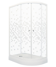 Душевой уголок Triton ДО Коралл А1 120х80 левый с поддоном белый/мозаика