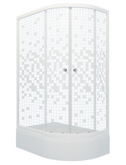 Душевой уголок Triton ДО Коралл В1 120х80 левый с поддоном белый/мозаика
