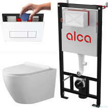 Комплект инсталляции ALCAPLAST (ALCADRAIN) с унитазом CLIO Aria Tornado и кнопкой M57x