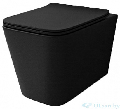 Унитаз подвесной ESBANO GARTEZ (Черный матовый) безободковый с сиденьем микролифт